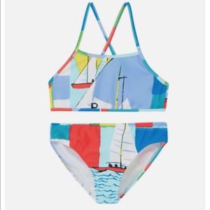 Polo Ralph Lauren Girls Multicolor Sailboat Two Piece Swimsuit